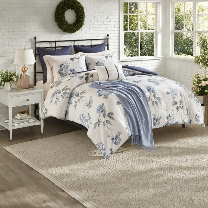 Charming 7-piece Comforter Bedding Set, Microfiber Farmhouse Style For Home