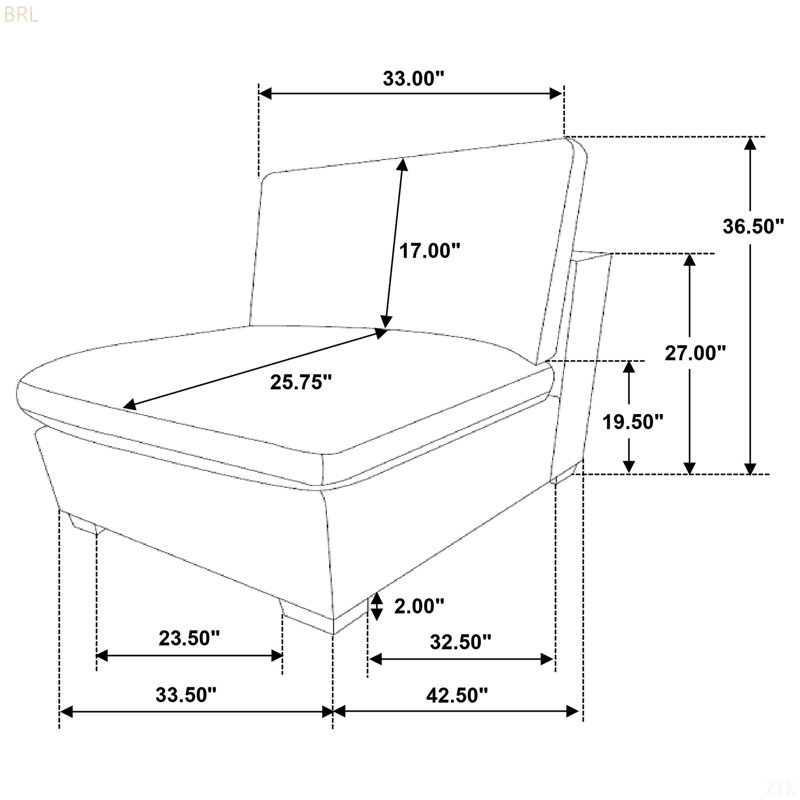 Fauteuil rembourré ivoire Murtagh, Ivoire ivoire