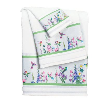 Ensemble de serviettes de jardin 3 pièces Colibri en fleurs