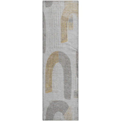 Premium Machine Washable Mehara AMF1698 Geometric Rug