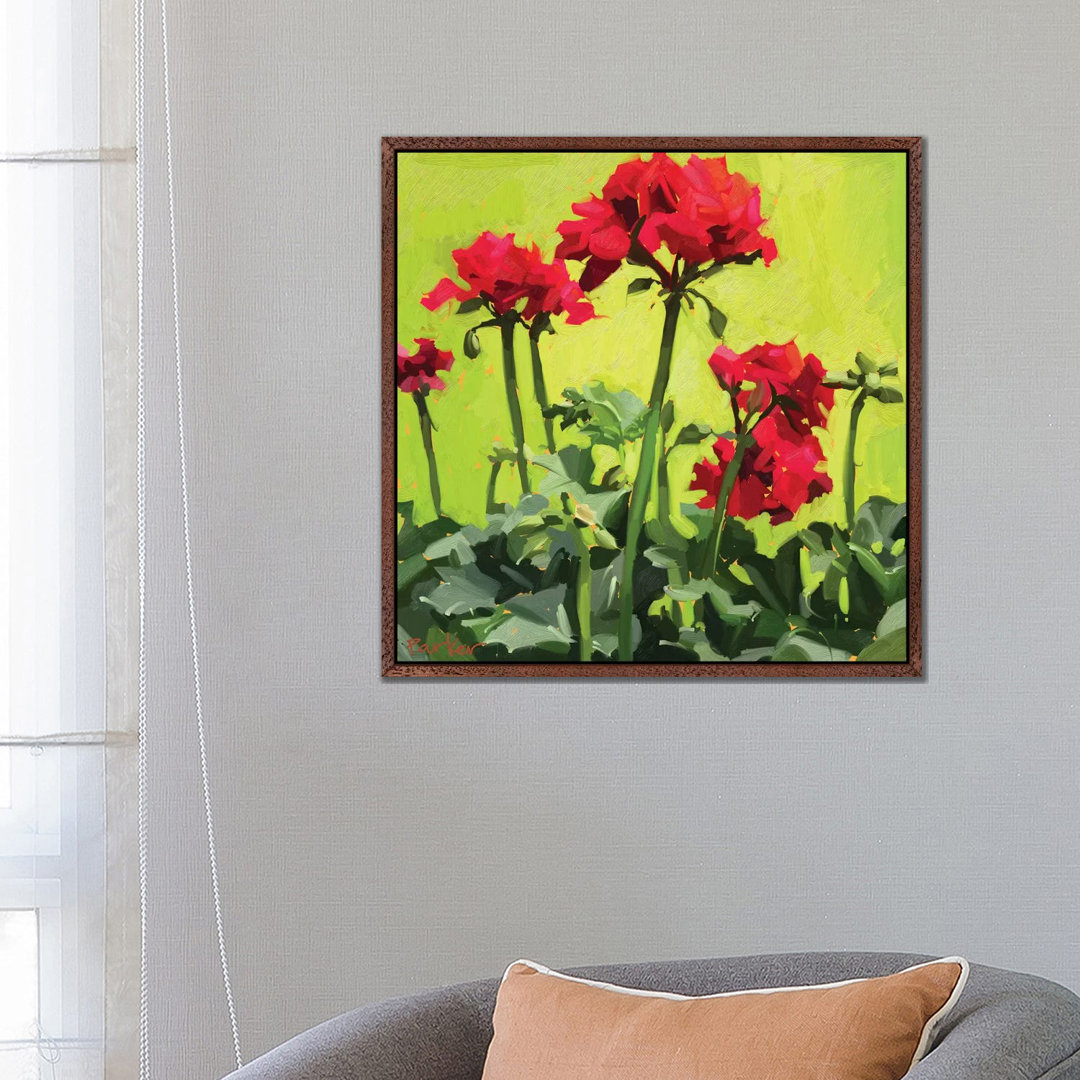 Geranium Love von Teddi Parker - Galerie-verpackte Leinwand Giclée auf Leinwand