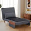 Sofa Bed with Solid Wood Arms and Legs in Cotton Linen, 3-Position Adjustable Back-1585005909-1583228706-1583228708