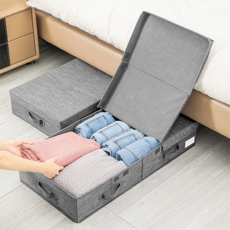17 Stories Shanquille Fabric；Cardboard Underbed Storage