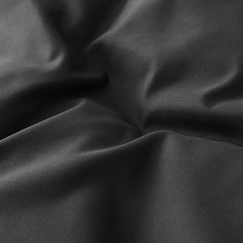Plain Microfibre Reversible Contemporary Luxury Quilt Duvet Cover with Pillow Cases, Charcoal