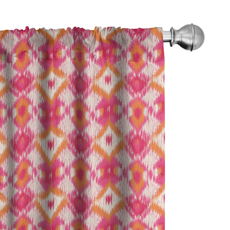 Ikat Semi-Sheer Rod Pocket Curtain Panels, 28" x 84"