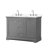 Avery 48 Inch Double Bathroom Vanity in Dark Blue, White Cultured Marble Countertop, Undermount Square Sinks (3-Hole), Brushed Gold Trim-98210844-98210846-98210849