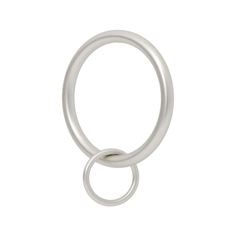 Anneaux de rideau à œillets Drapery - Anneau de 1,7 po pour crochets, ensemble de 14, Nickel satiné