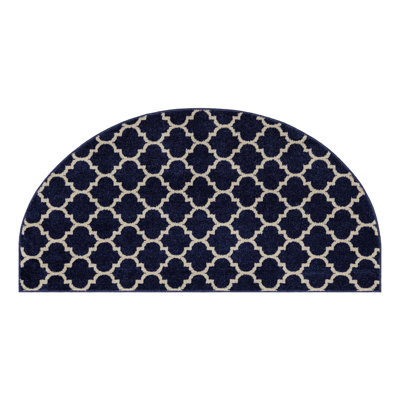 Ruri Geometric Dark Blue/Ivory Area Rug