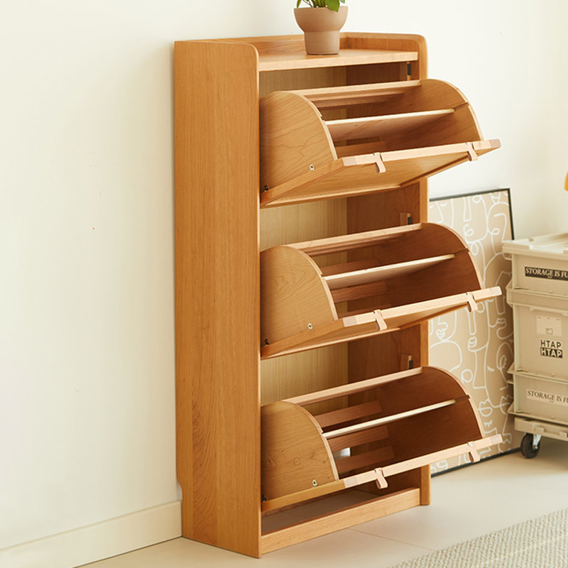 Rangement pour chaussures en bois massif Burlywood