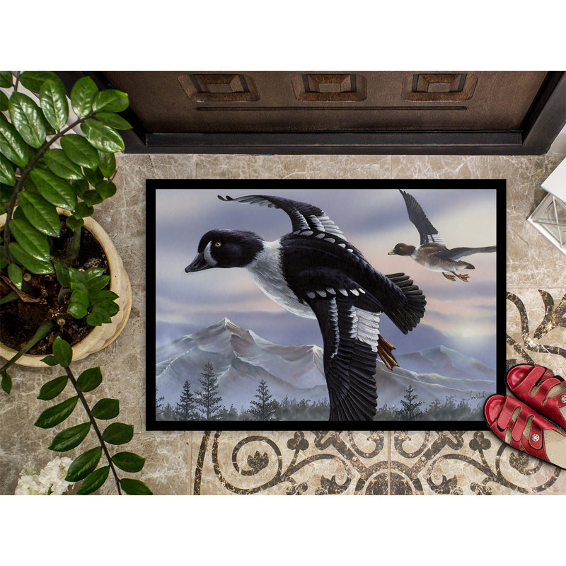 Tapis de porte d’extérieur anti-dérapant goldeneye canards, Rectangle 2 pi x 3 pi