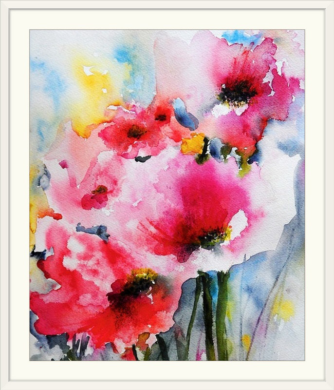 « ii » karin johannesson, reproduction d’art Summer Poppies, H 30 po x l 24 po x P 1,25 po, Toile