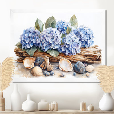 Domoni hortensias et bois flottant