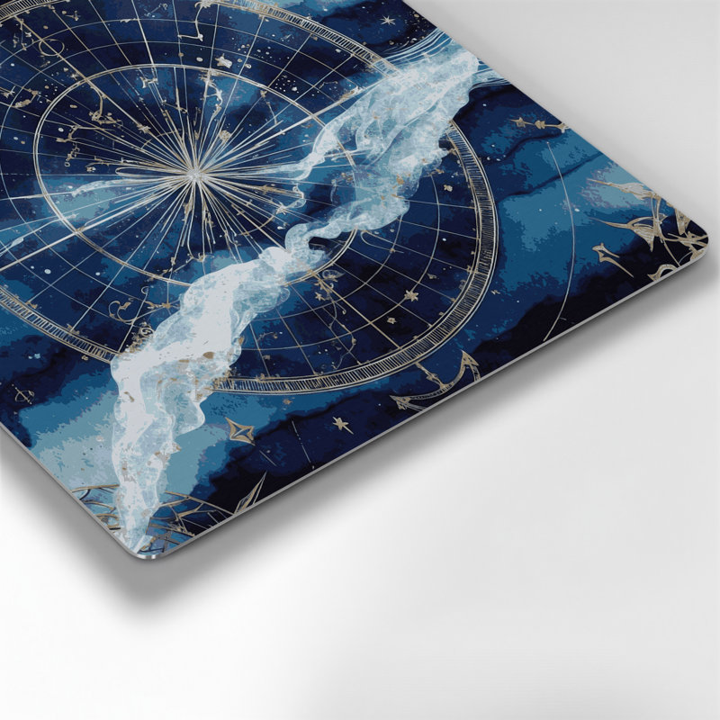 Nautical Star navigation patterns Gray Metal Wall Art