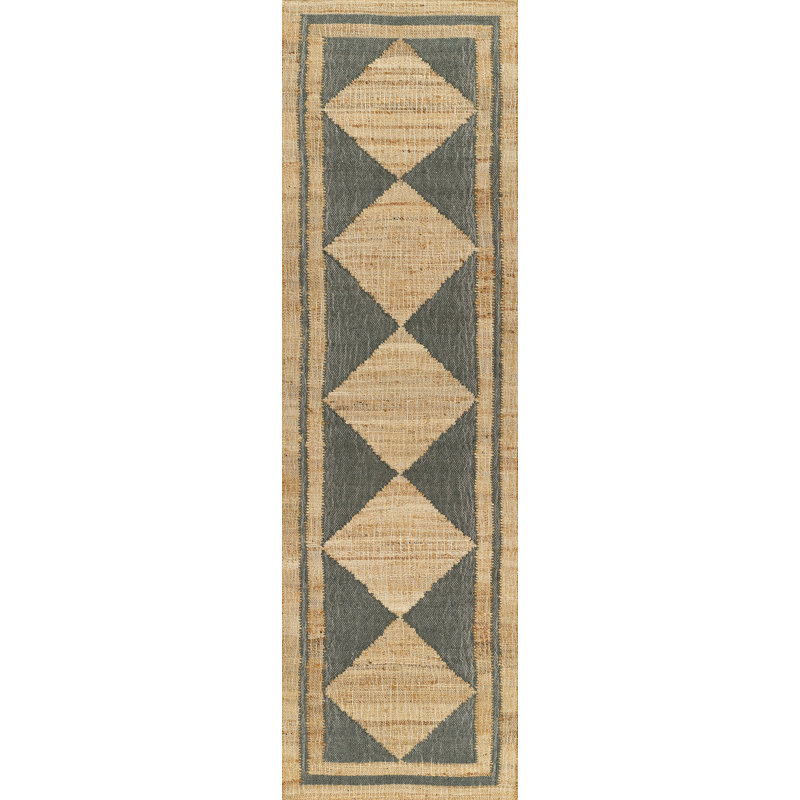Erin Gates by Momeni Orchard Court Blue Hand Woven Wool and Jute Area Rug 2'3" X 12' Runner, Runner 2'3" X 12'