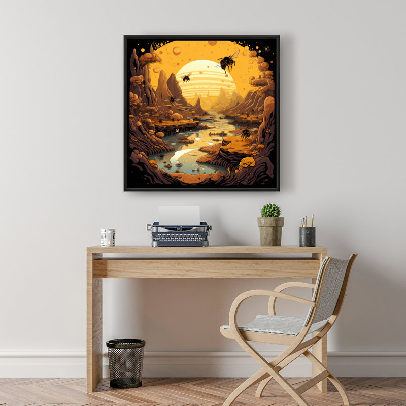 Hive mind - 24"x24" Framed canvas