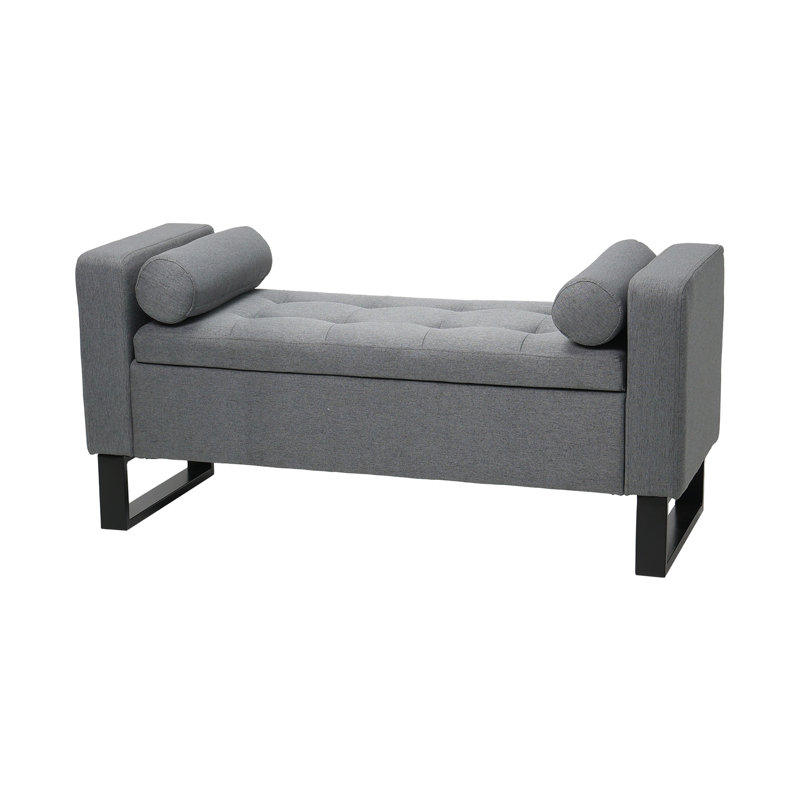 Linen Upholstered Storage Bench