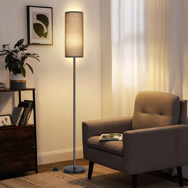 Minimalist Floor Lamp For Living Room And Bedroom, E26 Socket, Space-Saving Design, Gray