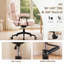 Chaise de bureau pivotante Arless en similicuir capitonné, avec accoudoirs rembourrés-934683214