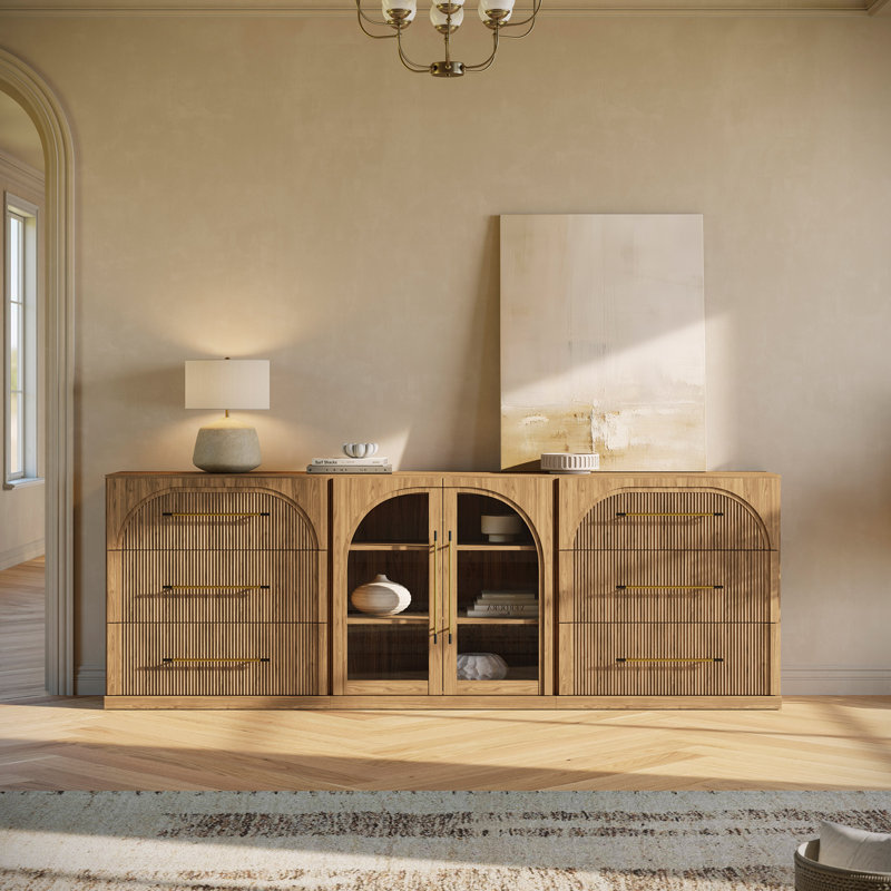 3-Piece Modular Sideboard Cabinet - C+2C - Camel, Camel