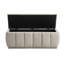 Banc taupe à structure en contreplaqué avec revêtement texturé et généreux coussin de rangement moderne-278242012