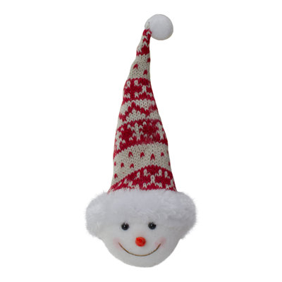 Ornement de Noël souriant 7 "coiffé d'un chapeau d'hiver