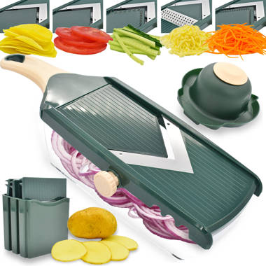 ColorLife Adjustable Mandoline Slicer For Kitchen, Vegetable Chopper, Food  Chopper, Vegetable Slicer, Potato Slicer, Mandolin, Potato Cutter - Stainless  Steel - INCLUDING One Pair Cut-Resistant Gloves