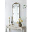 24" X 48.5" Antique Gold Arched Mirror With Metal Frame