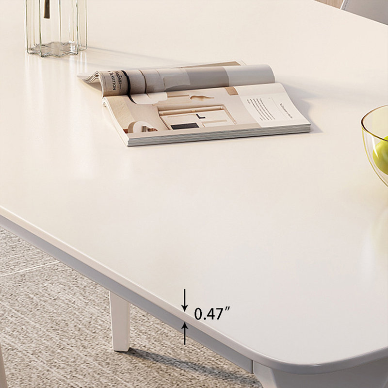 Table de salle à manger blanche, H 29,53 po x L 55,12 po x l 31,5 po