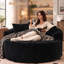 Chaise longue ronde surdimensionnée de 148 cm de large avec coussins, aucun assemblage requis-1419797686