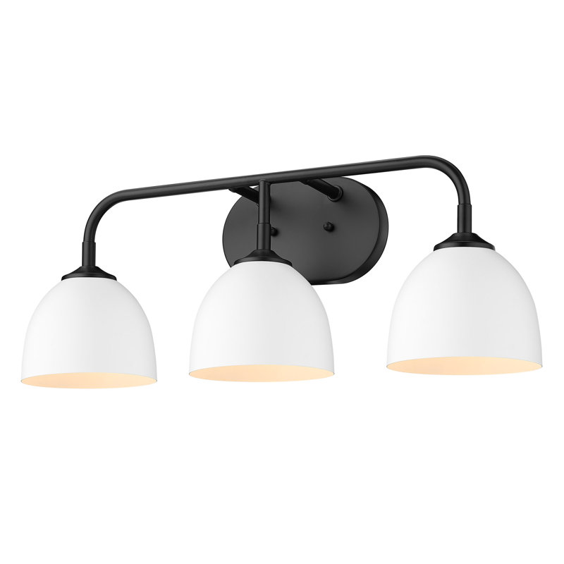 Ringwood 3-Light Dimmable Bathroom Light, Blanc mat, Noir mat