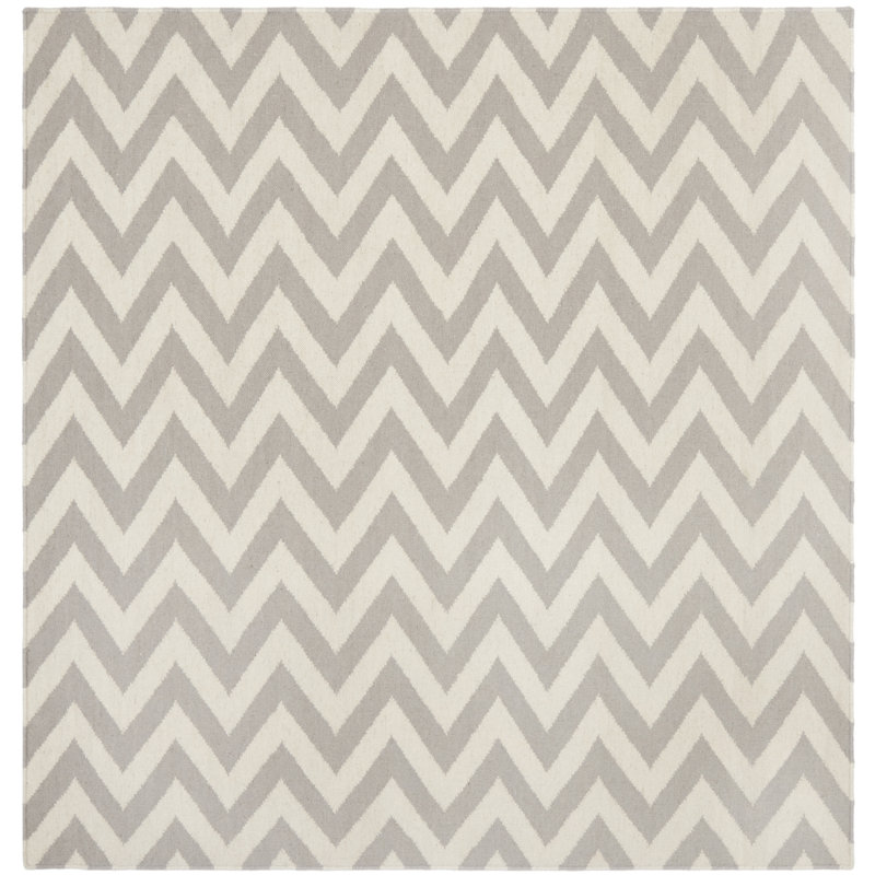 Mars Chevron Wool Hand Woven Area Rug, Square 183 cm