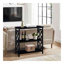 Console à 3 niveaux avec tablettes de rangement, bibliothèque ouverte avec pieds en bois massif pour le couloir, le salon et la chambre à coucher. Noir