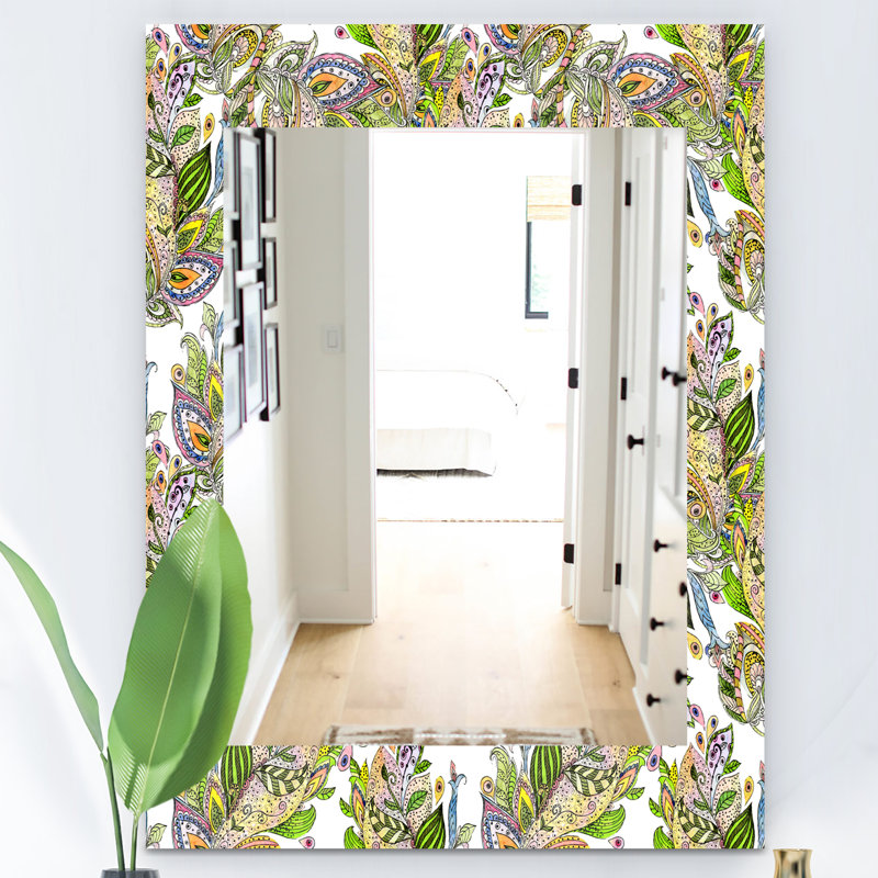 Miroir d’ambiance de feuillage tropical, H 24 po x l 32 po
