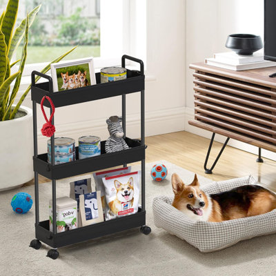 Slim Rolling Storage Cart With Wheels 3-Tier Space-Saving Organizer For Bathroom Laundry Room Kitchen Office Narrow Spaces