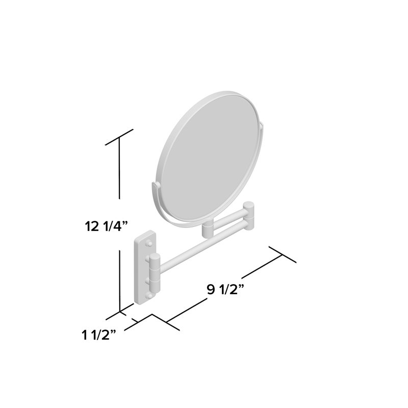 8" Chrome Steel Wall Mounted Double Sided Vanity Mirror