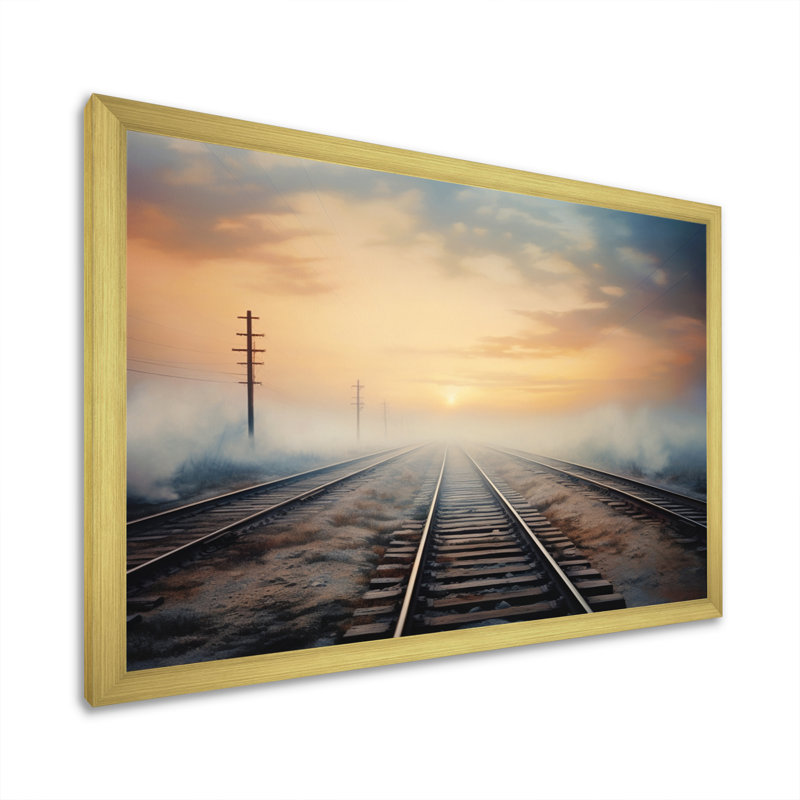Scullin Train Transcendent Traces sur toile, H 30 po x l 40 po x P 1,5 po, Encadrement doré