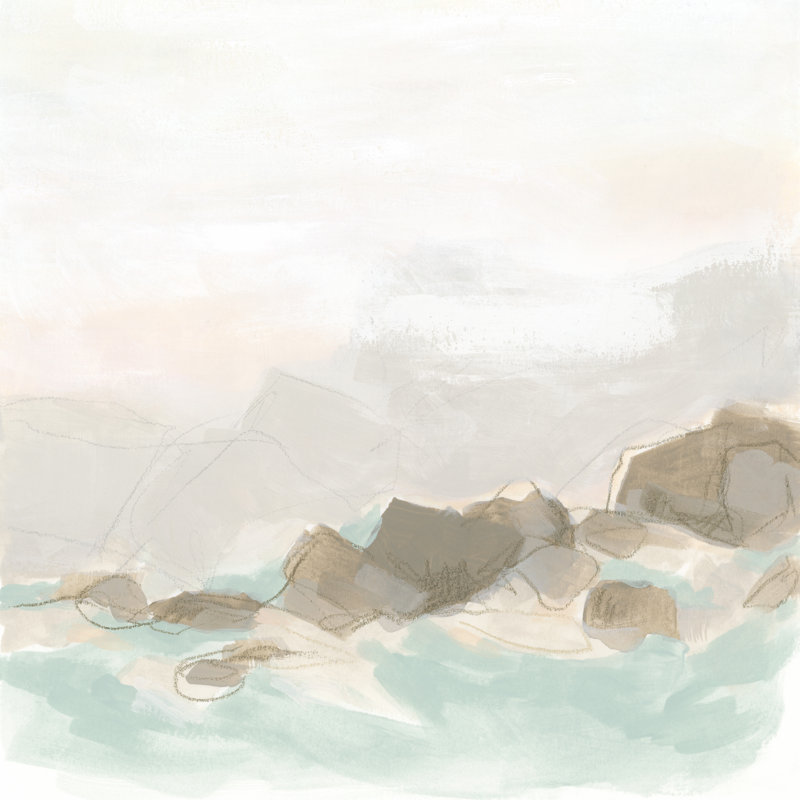 Beach Stones II by June Erica Vess - Wrapped Canvas Painting, 122cm H x 122cm W