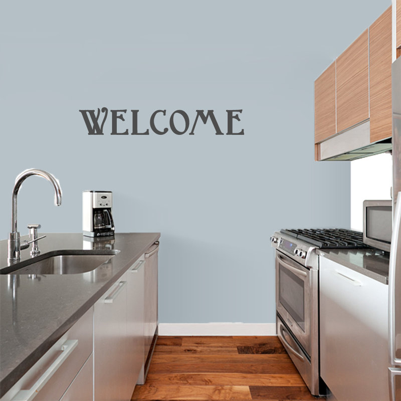 Décalcomanie murale welcome, Gris foncé