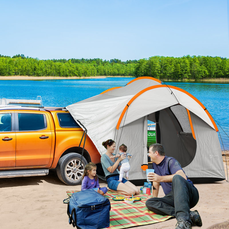 6 Person Tent, Grey/Orange