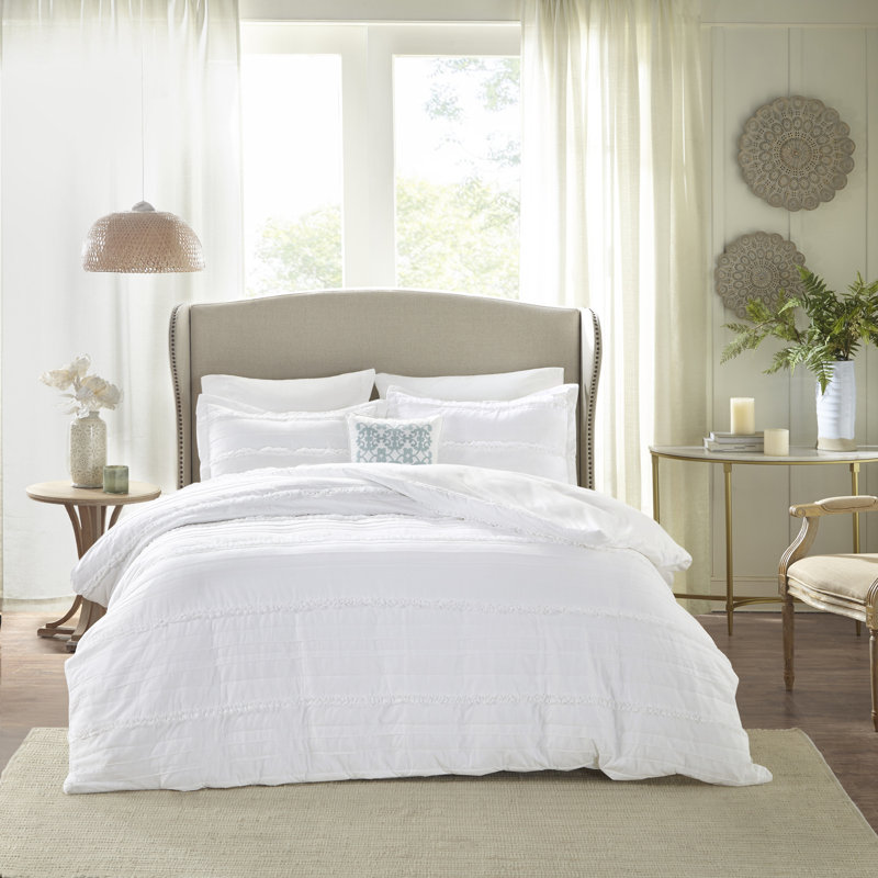 Ensemble de housse de couette en microfibre de qualité supérieure avec élégance à volants