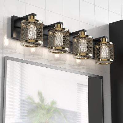 Koch Modern E26 Bathroom Vanity Light, Metal Cage Vanity Light for Bathroom Mirror