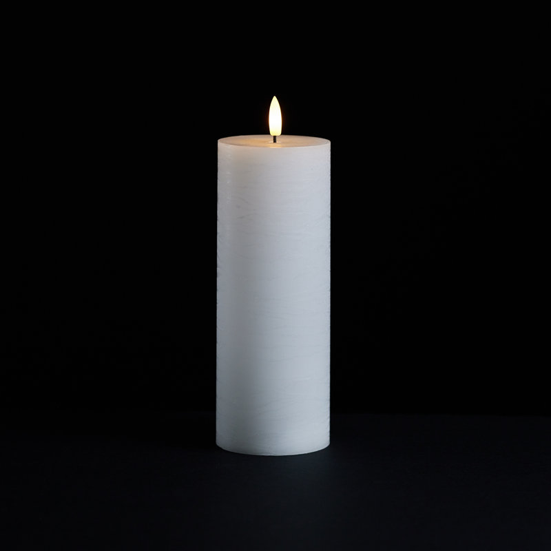 FIA Wick Pillar Candle (Set of 2), White, 7.5" x 3" Pillar