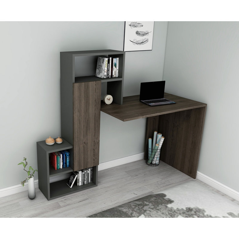 Bureau d'ordinateur Hadeeqah, Noyer / anthracite