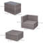 Edgmon 5 Piece Rattan Garden Furniture Set Glass Top Table, Mixed Brown