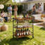 Chariot-bar de service pour la maison avec porte-bouteilles et porte-verres, chariot à boissons sur roulettes-1175100100