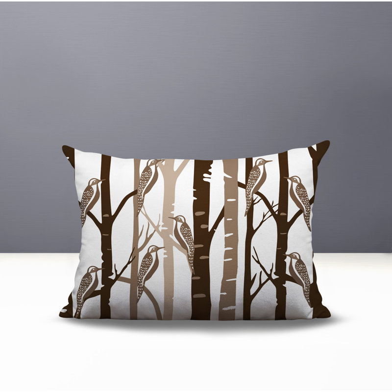 Oreiller rectangulaire réversible intérieur / extérieur Dali Bird, Beige, Rectangle H 14 po x l 20 po