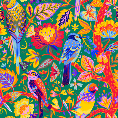 Exotic Seamless Pattern - Wrapped Canvas Print