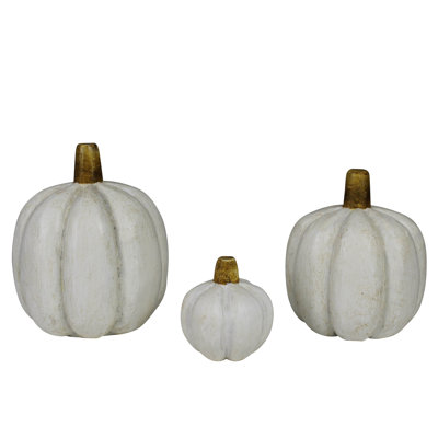 Citrouilles en bois, ensemble de 3 Sm: 2X2x2,5, Med: 3,5X3,5X4,25