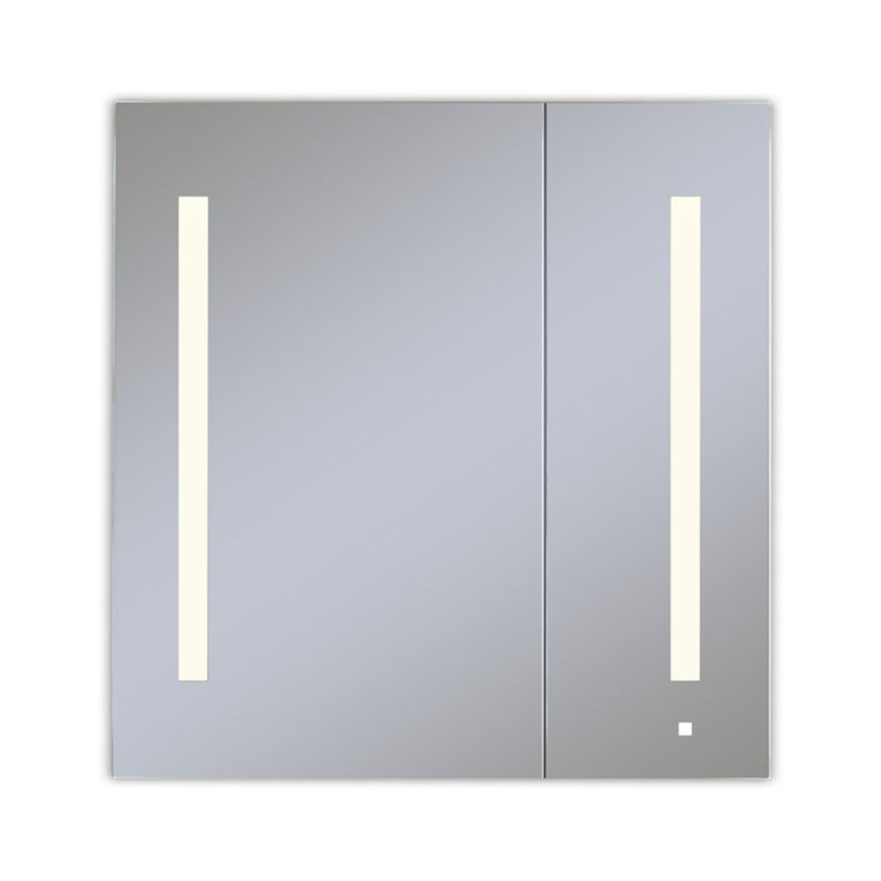 Armoire à pharmacie encastrée sans cadre AiO avec 3 tablettes réglables et éclairage DEL, H 29,25 po x l 29,25 po x P 4 po