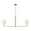 Thomas O'Brien Danica 2 Light Dining Room Chandelier With White Linen Shade-119245313